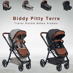 Biddy Pitty Terre Smoked 2021 - Hafif Travel Sistem Bebek Arabası 