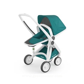 Greentom Reversible Çift Yönlü Bebek Arabası Beyaz Kasa Petrol