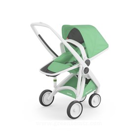 Greentom Reversible Çift Yönlü Bebek Arabası Beyaz Kasa Mint