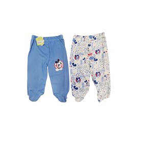 Mickey Mouse Erkek Bebek Pijama Altı Patikli Mavi